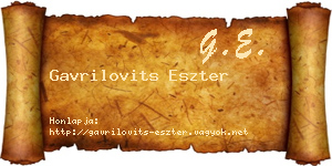 Gavrilovits Eszter névjegykártya